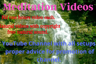 create youtube channel upload 30 meditation music videos and SEO