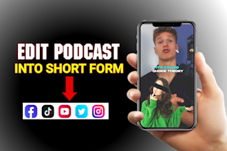 edit your podcast video into engaging shorts , reels,titok