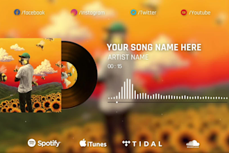 create 3 music visualizer or audio visualizer for instagram or youtube