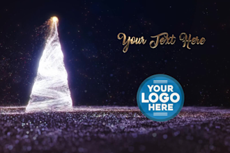 create a custom christmas tree logo animation intro