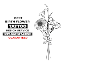 design custom birth flower tattoo family birth flower bouquet tattoo designs