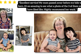 combine photos into one realistic family portrait