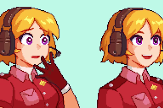 do pixel art character  looping lofi animation sprite sheet illustration gif
