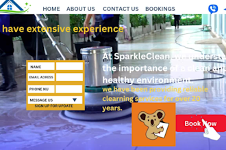 create home cleaning website, office cleaning, wordpress website