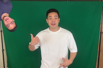 speak in front of a green screen for your videos and adverts