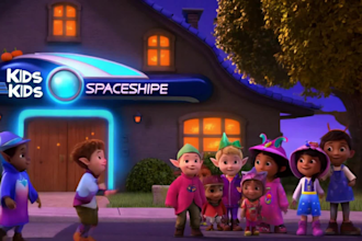 create colourfull 3d ai animated stories for kids, 3d rhymes songs with ai art