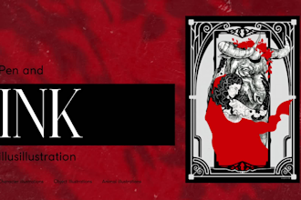 do hand drawn fantasy ink and pencil illustration portrait tarot card zodiac art