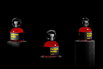 create elegant 3d perfume bottle animation for your product