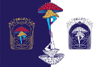 do a vintage hand drawn retro monoline logo design