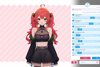 draw liv2d vtuber model vtuber rigging anime animated twitch chibi emotes vroid