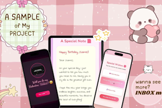 create interactive invitation,birthday,party website