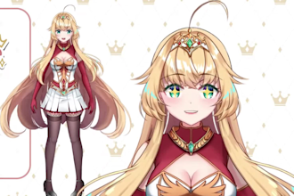 design advanced 2d vtuber model anime vtuber, character design, facial rigging