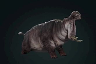 create realistic 3d animal animation, 3d animal model, 3d dragon, 3d rendering