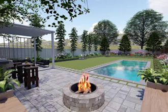 Best Price!  design backyard, garden, patio, pool, landscape, renovation and render 3ds