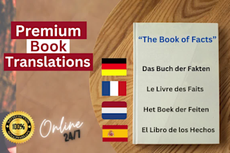 do premium book translation, proofreading and line edits
