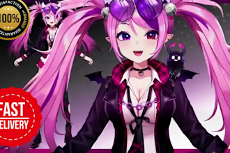 design and rig custom live2d vtuber model anime vtuber live2d rigging 2d vtuber