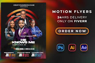 design an animated event, conference or church flyer