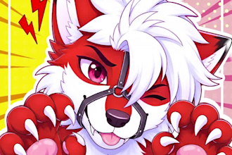 draw digital furry art, furry pfp, fursona, furry illustration, and anthro