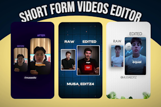 edit professional short form video for instagram reels, tiktok, youtube shorts