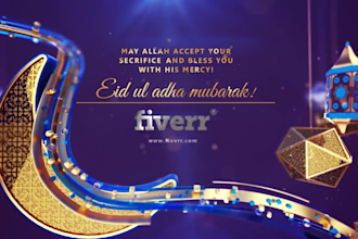 provide eid mubarak greeting video super fast