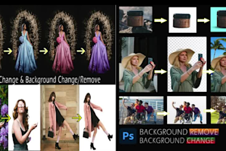 do photoshop color change background remove and product photo editing