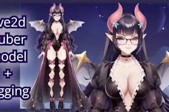 draw and rig 2dvtuber model live2d art model live 2d vtuber model female or male