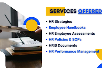 write an employee handbook, job description and HR policies