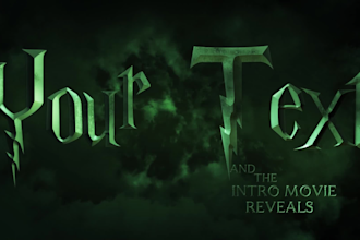 create harry potter movie intro text or logo in 1 day