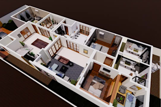 make 2d and 3d floor plans for house and commercial building