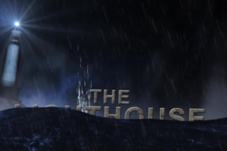 make scary stormy ocean lighthouse logo reveal intro