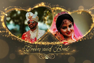 create an indian digital  wedding invitation video and card