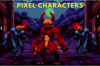 create pixel art characters for your game, pixel spritesheet pixel art animation