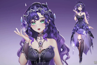 rig and design anime live 2d vtuber model 3d vtuber live 2d rigging vbridger