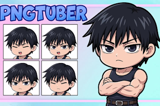 create a custom chibi pngtuber character model for streaming