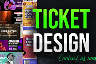 design any events, raffle tickets, postcards, party tickets