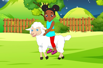 create unique 2d animation for kids and nursery rhymes