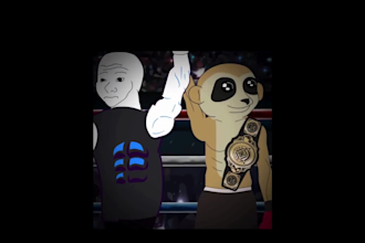 create solana memecoin animation, 2d meme coin, memecoin art, memecoin art video