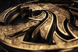 create 3d gold or silver video intro logo animation