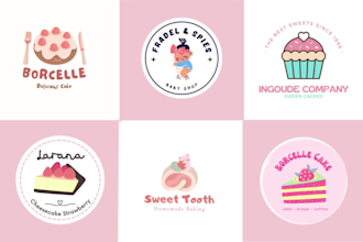 design cartoon and feminine logo