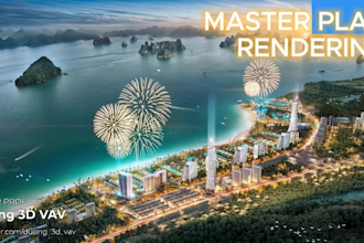 create 3d master plan rendering for resorts, industrial parks, and shophouses