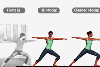 create 3d motion capture, mocap cleanup and animation retargeting to custom rig