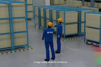 create 3d warehouse automation process 3d industrial logistics animation video