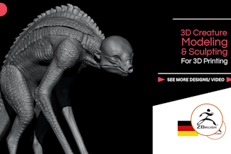 sculpt custom 3d creatures monsters for 3d printing stl