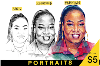 create a pencil drawing and color portrait painting for you