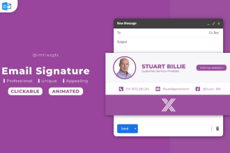 create an animated clickable HTML email signature for professional branding