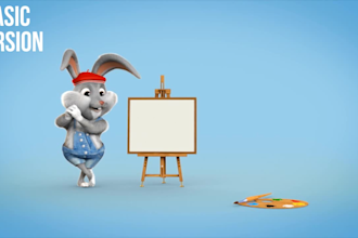 make this funny bunny reveal your logo