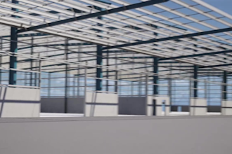 create 3d warehouse animation and industrial facility visualization video