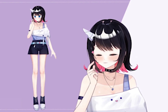 create unique 2d vtuber model, live2d model anime assets stream avatar rigging
