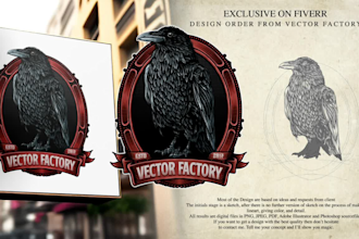 create awesome vintage logo with hand drawn illustration