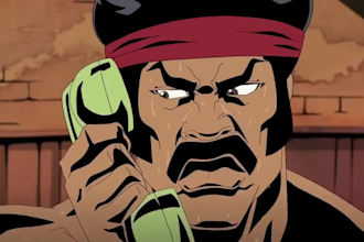 make 2d animated music video, 2d cartoon video anime style fighting short film